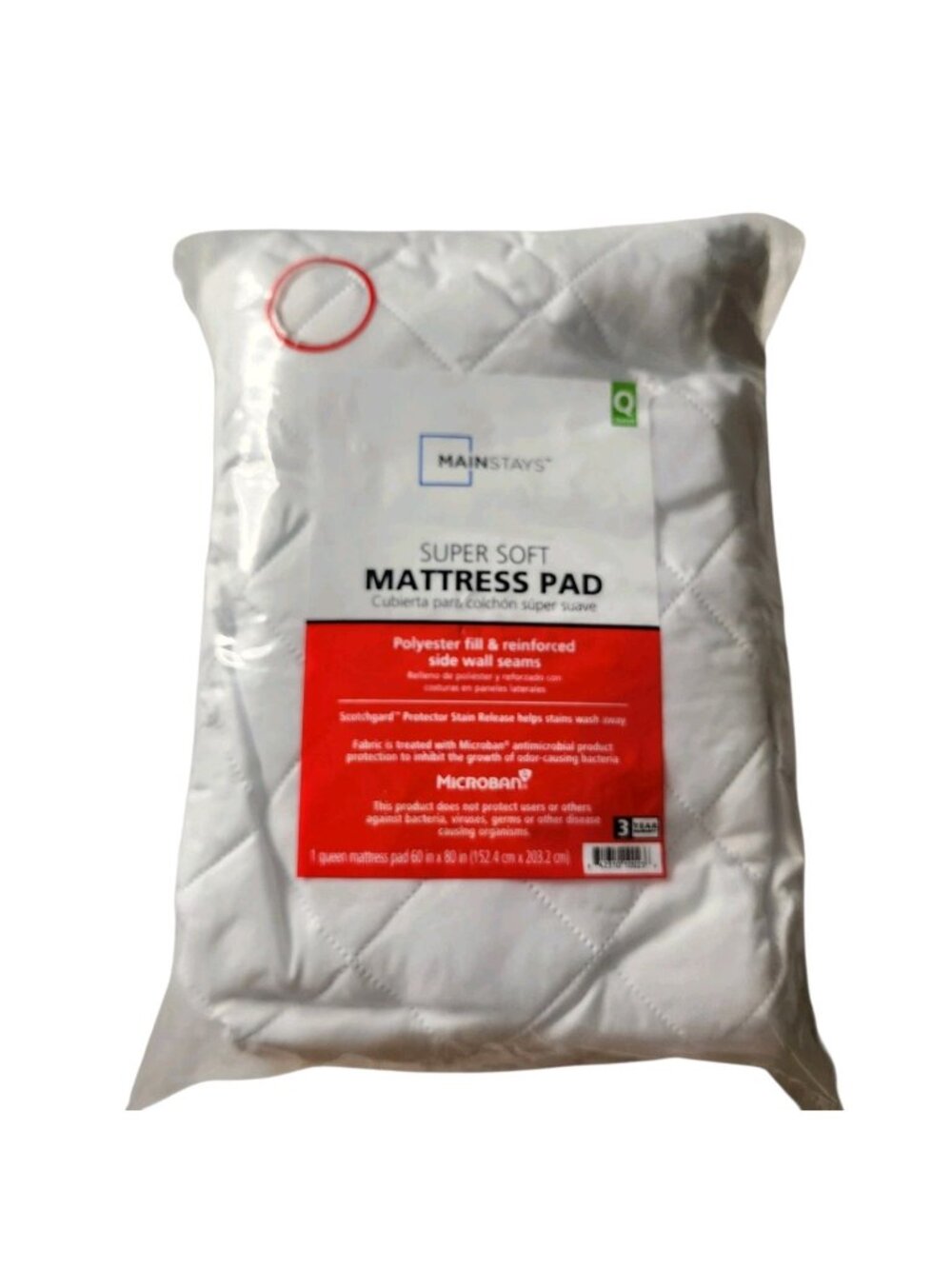 MAINSTAYS Mattress Pad Super Soft Queen Size 60x80 Extends Life Of The Mattress